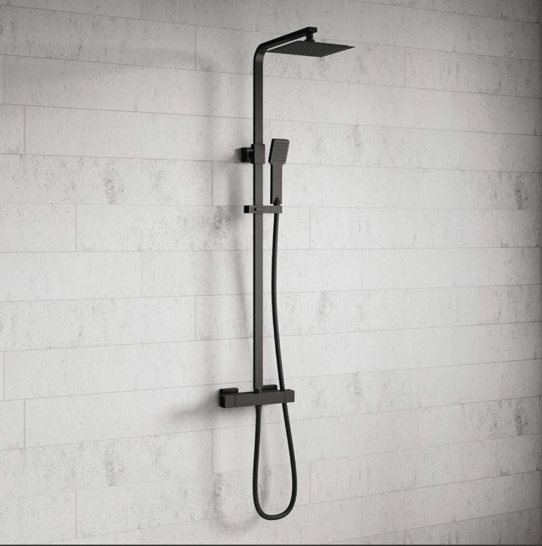 Black Lunar Rigid Riser Shower