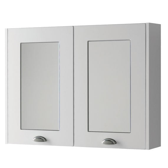 FUR505AS Kartell Astley 800mm Mirror Cabinet - Matt White