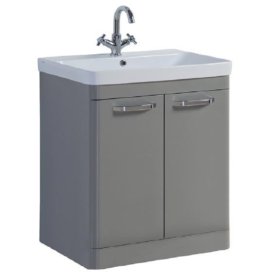 FUR295OP-FUR150ME Kartell Options 800mm Floor Standing 2 Door Unit & Ceramic Basin - Basalt Grey
