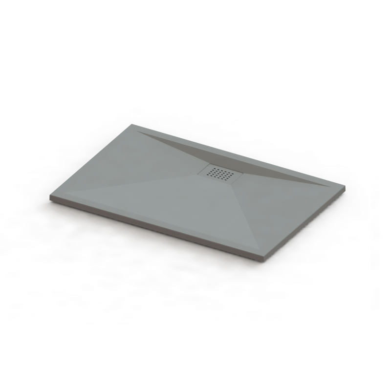 KineSurf Plus Rectangle Shower Trays Textured Grey with Colour Match Waste - choice of sizes
