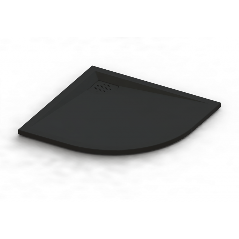 KineSurf Plus Quadrant Shower Trays Textured Black with Colour Match Waste - choice of sizes