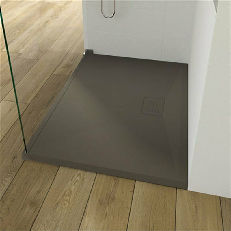 KineSurf Plus Rectangle Shower Trays Textured Grey with Colour Match Waste - choice of sizes