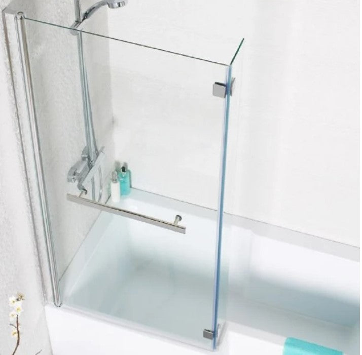 L Shape Bath Screen with Towel Rail