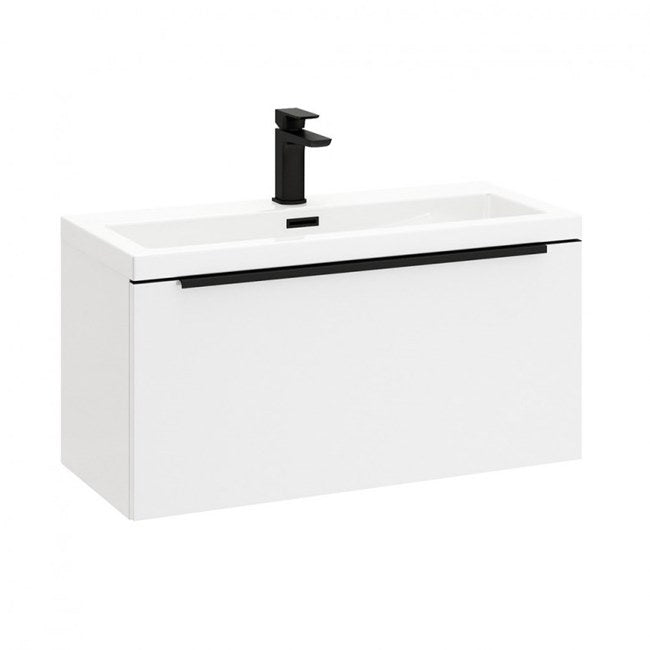 Muro Mono 800 Wall Hung Vanity Unit And Basin Gloss White
