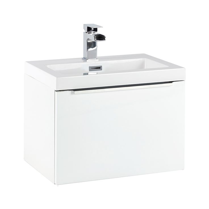 Muro 600mm Wall Hung Vanity Unit And Basin White Gloss