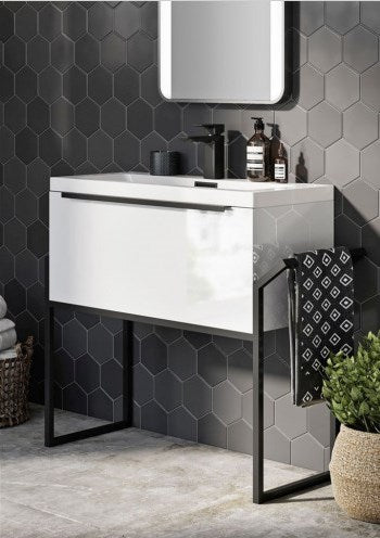 Muro Mono 500mm Vanity Unit with Black Frame