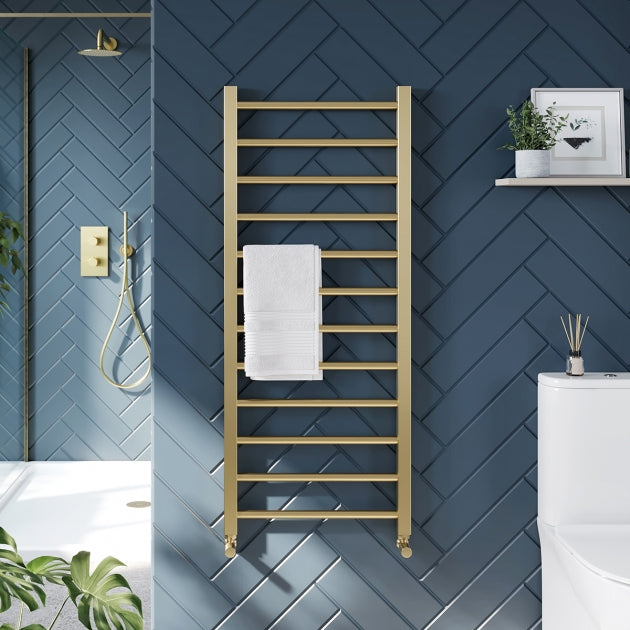 Vibe Brushed Brass Towel Radiator