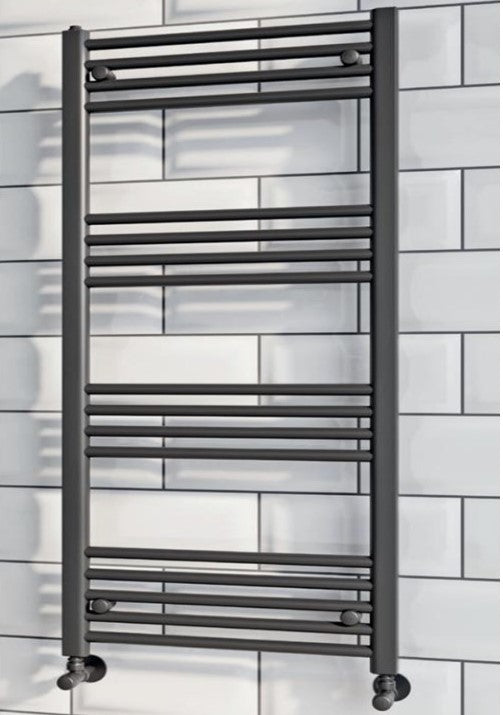 Matt Black Heated Ladder Towel Rail 600 x 1200mm