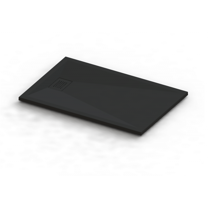 KineSurf Plus Rectangle Shower Trays Textured Black with Colour Match Waste - choice of size