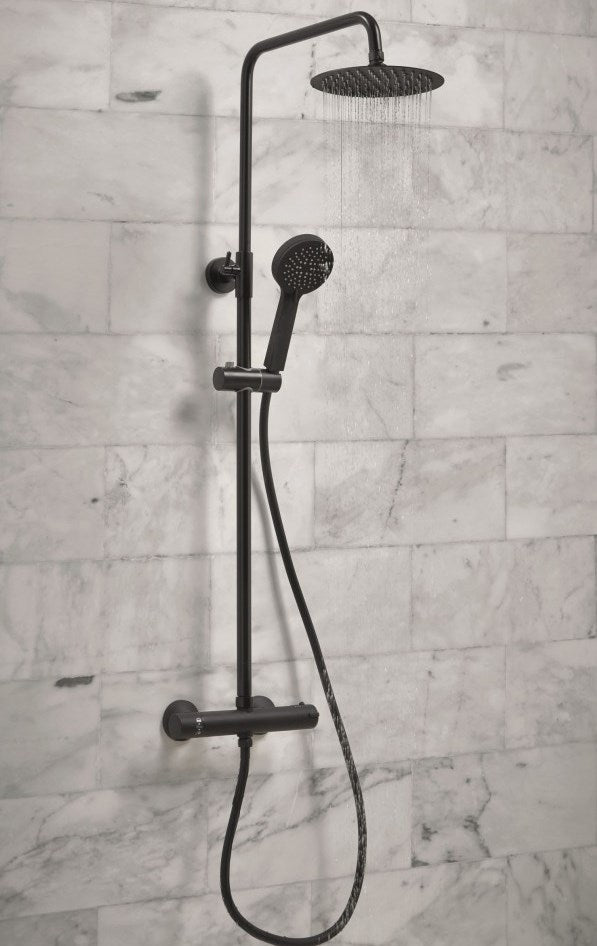 Black Middleton Rigid Riser Shower