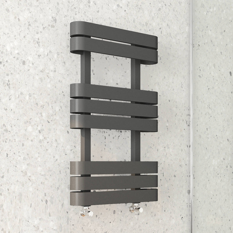 Tampa Designer Towel Rail Anthracite 500mm Wide