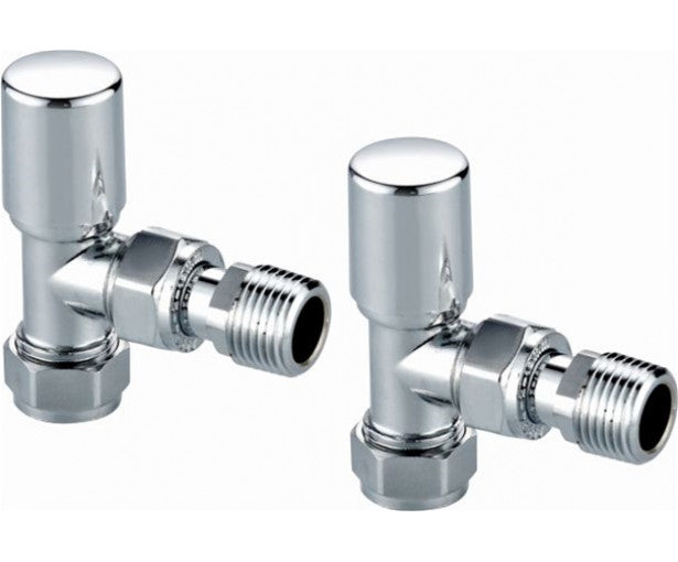 Chrome Modern Angled Radiator Valves (Pair)