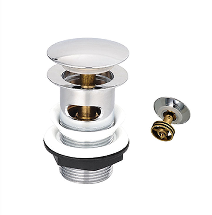 Round Dome Slotted Sprung Basin Waste Chrome Easy Clean