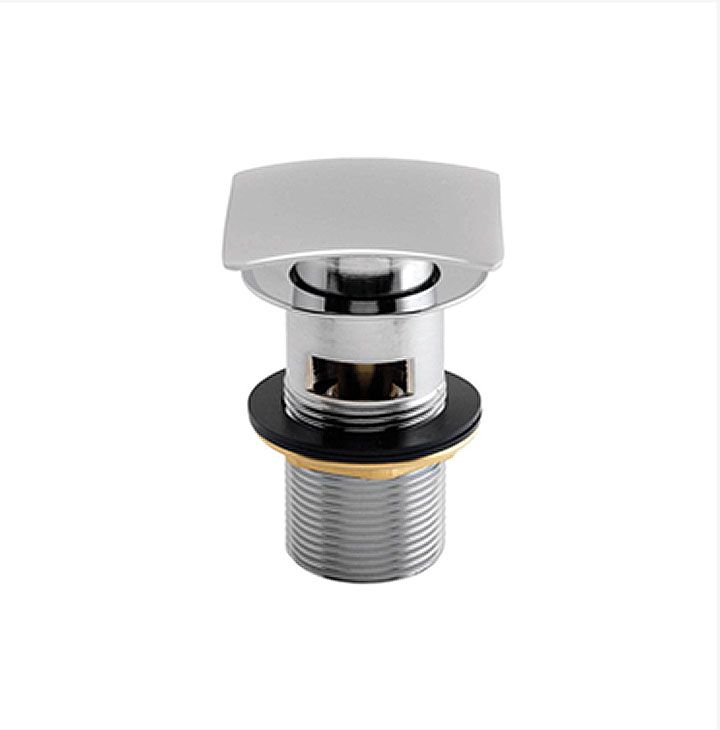 Square Dome Slotted Sprung Basin Waste Chrome