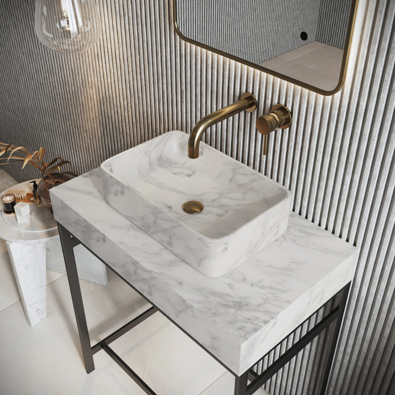 Sanctuary Venato White Rectangle 420mm Marble Basin