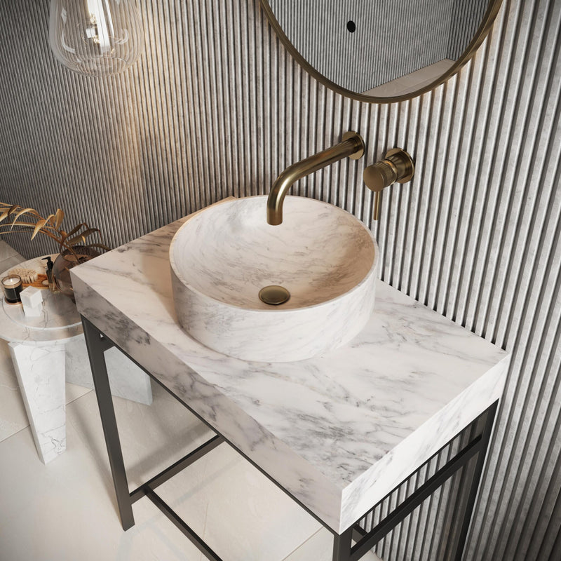 Sanctuary Venato White Round 350mm Marble Basin