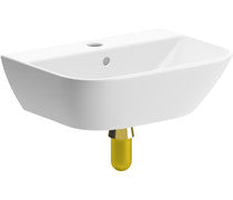 Askham 450mm Cloakroom Basin and Brushed Brass Bottle Trap