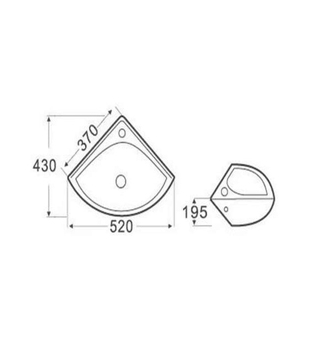 Proton Corner Basin Wall Hung