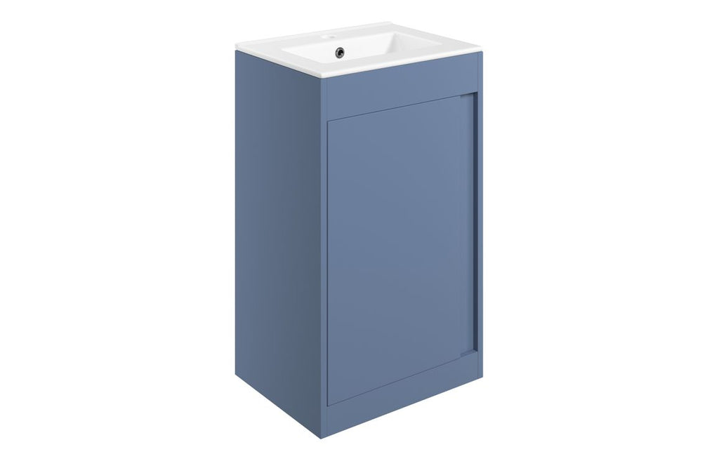 Smart Floor Standing 510mm Vanity Unit - Matt Misty Blue