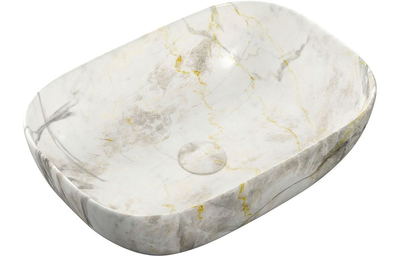 Risby White Marble Effect Countertop Bowl