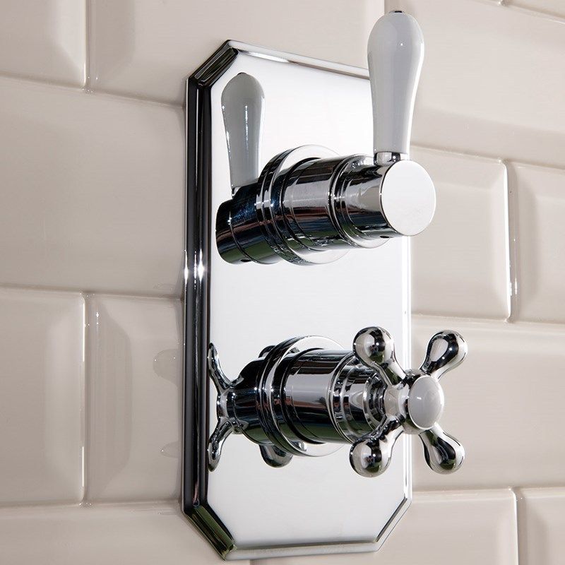 Cassellie Traditional Twin Concealed Shower Valve - Leeds Clearance Bathrooms