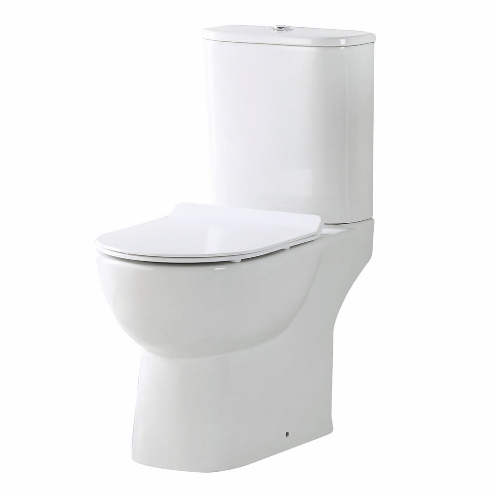 Belini Rimless Open Back Close Coupled Toilet And Soft Close Seat