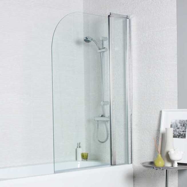 STRAIGHT BATH SCREEN CURVED EDGE WITH FIXED PANEL
