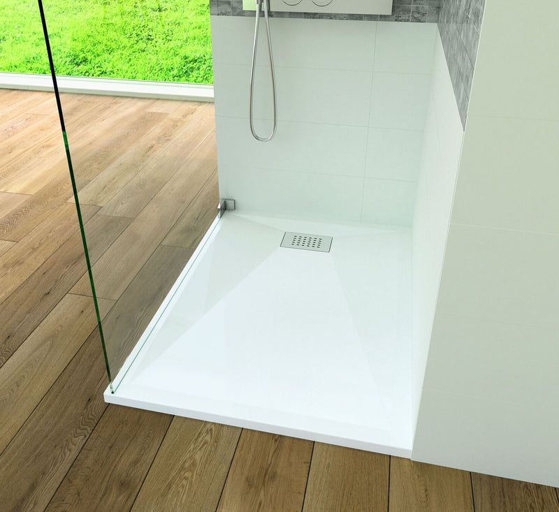 KineSurf Plus Rectangle Shower Trays Textured White with Colour Match Waste - choice of size