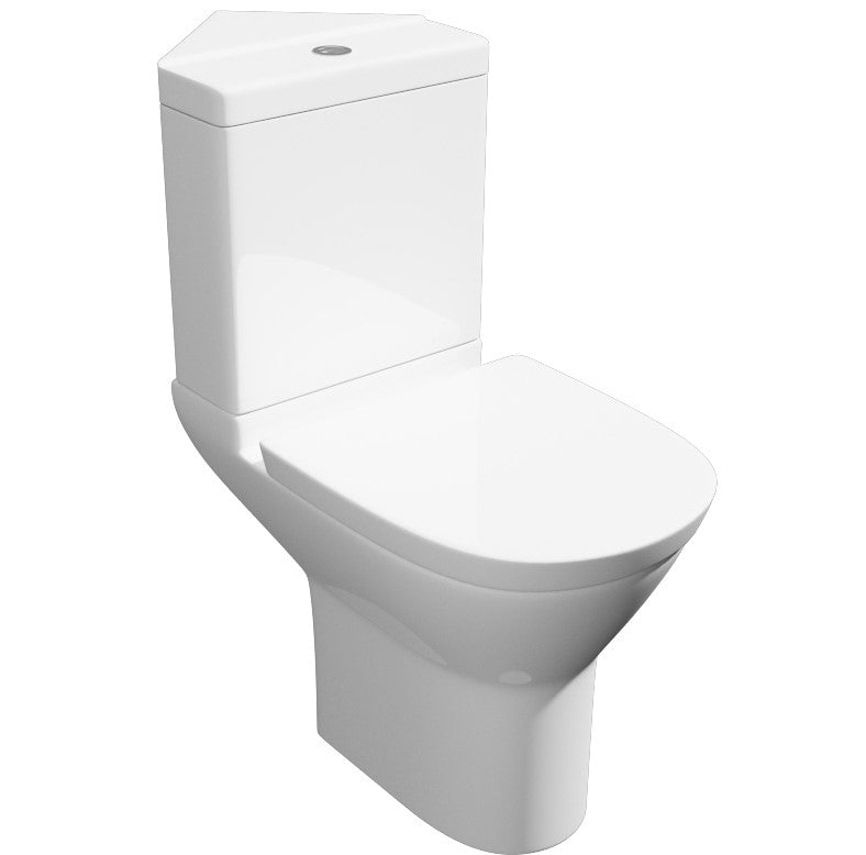 Project Round Close Coupled Corner Toilet With Soft Close Seat