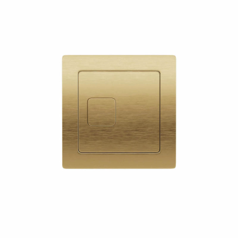 Dual Flush Concealed Cistern with Square Brushed Brass Push Button