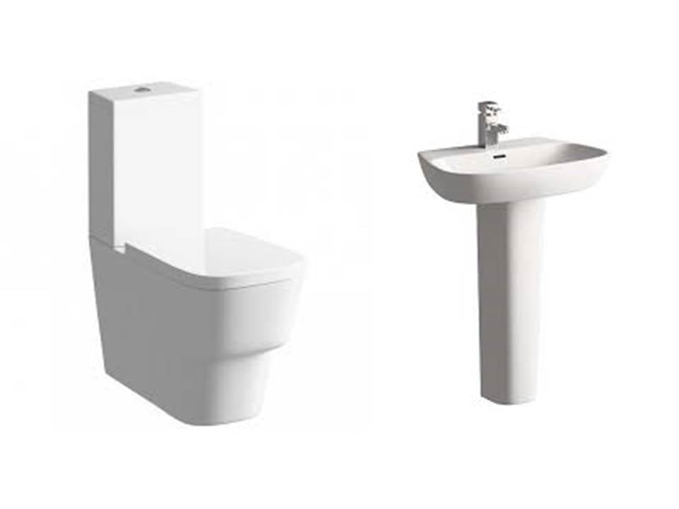 Alne Suite, Close Coupled Toilet, Basin and Full Pedestal