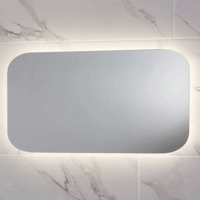 Aura LED Mirror 1200 x 600mm with Shaving Socket and Demister Colour Changing