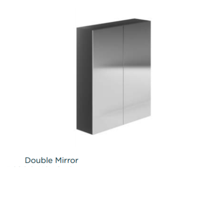 Avalon Supermatt Graphite 600mm Wall Mirror Unit