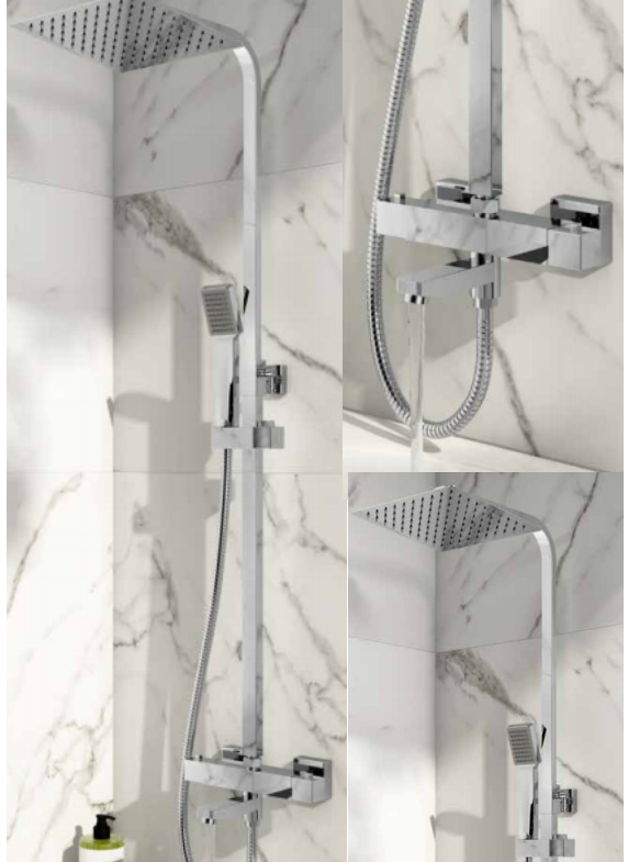 Block Rigid Riser Shower With Bath Filler