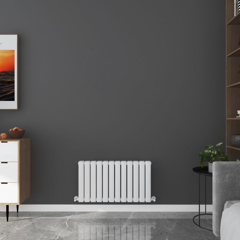 Milan White Horizontal Flat Panel Designer Radiator – Leeds Clearance ...
