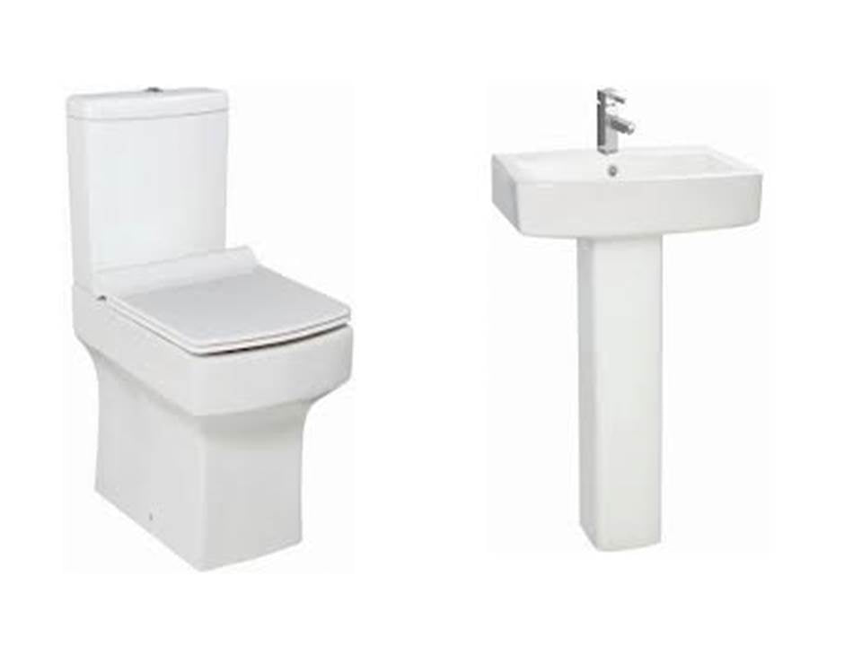 Denza Suite,  Close Coupled Toilet, Basin and Full Pedestal