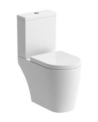 Brawby Rimless Close Coupled Open Back Toilet with Soft Close Seat