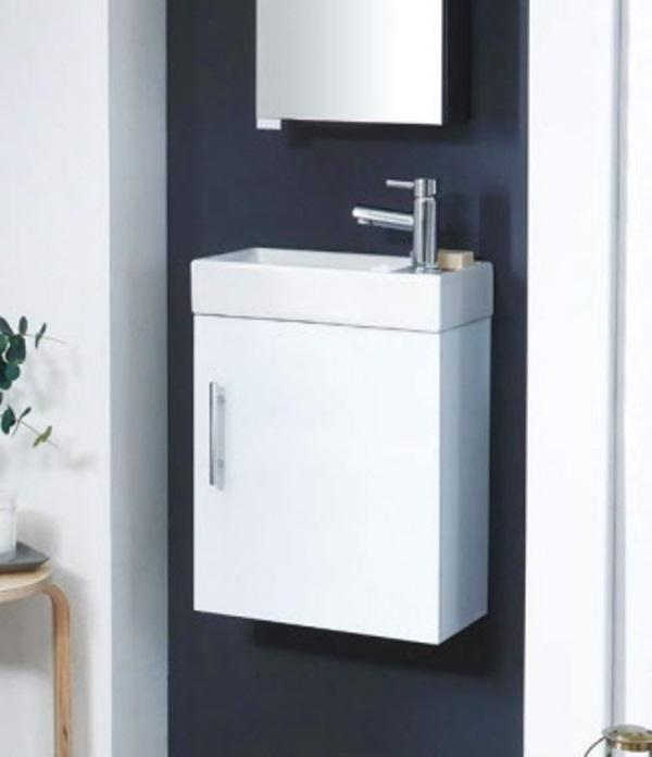 Lanza Wall Hung Cloakroom Vanity Unit Gloss White