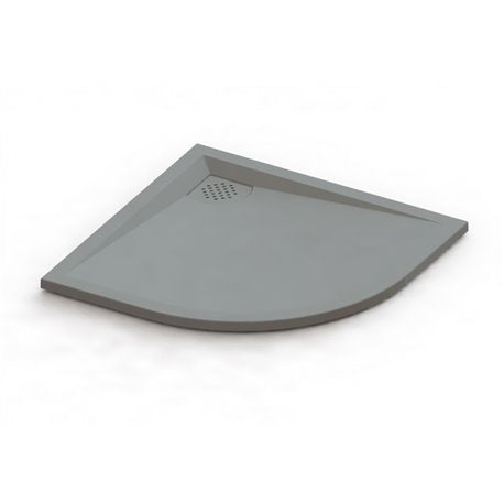 KineSurf Plus Quadrant Shower Trays Textured Grey with Colour Match Waste - choice of sizes