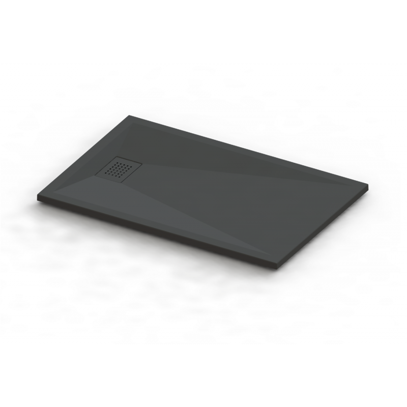 KineSurf Plus Rectangle Shower Trays Textured Anthracite with Colour Match Waste - choice of size