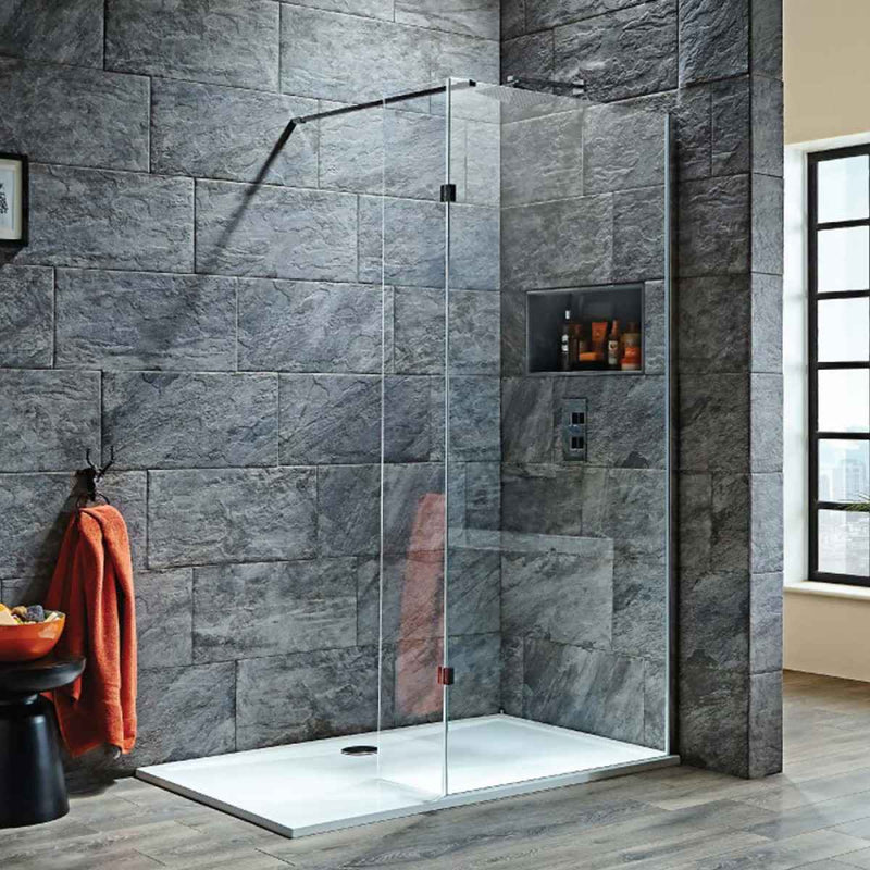 S8 Wetroom Panels 2000mm High in 8mm Easy Clean Glass choice of sizes and fittings