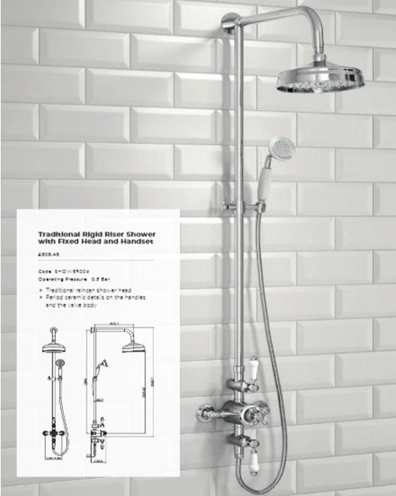 Traditional Rigid Riser Shower – Leeds Clearance Bathrooms