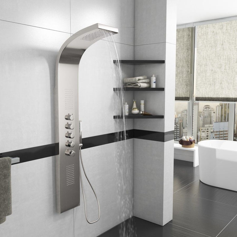 Stream Thermostatic Shower Panel with Waterfall Head