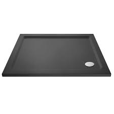 Slate Grey 40mm Pearlstone Low Profile Rectangular Shower Trays with Optional Fast Flow Waste
